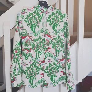 Gorgeous Susanne Spatt Cotton Floral Blouse Sz S 38 Excellent